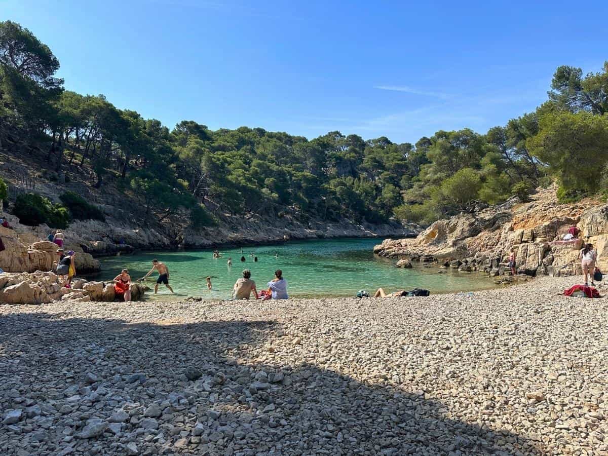 Beach along our hike at Calanques in France