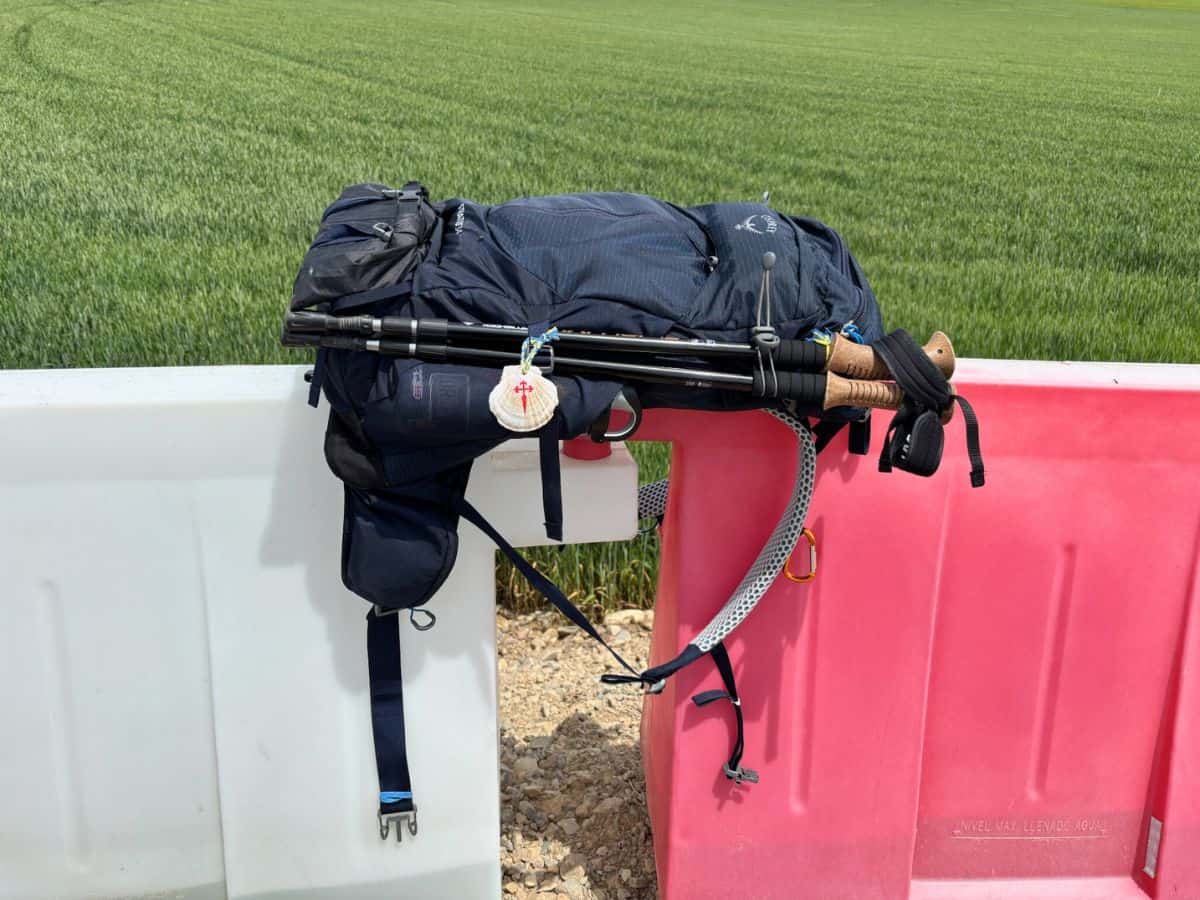 Steve's Osprey Stratos backpack somewhere along the Camino