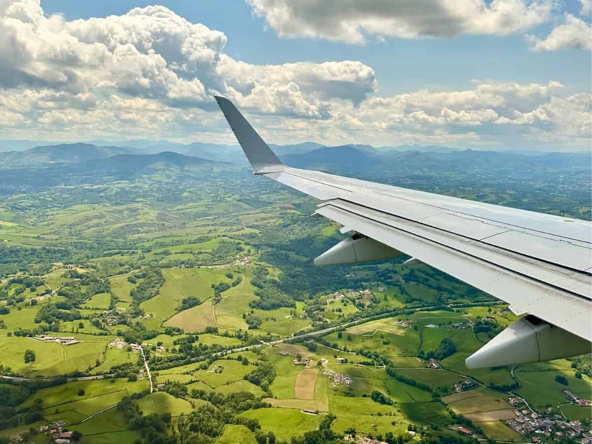 Our flight touching down in Biarritz - the start of our Camino Francés for beginners journey.