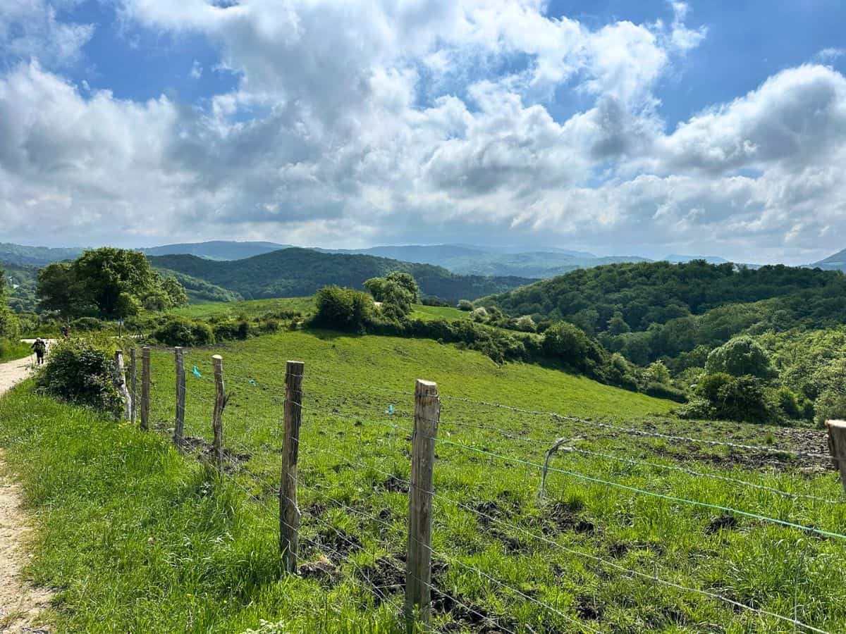 Rolling hills in Navarra, Spain. Many pilgrims find the quiet time in nature to be quite spiritual.