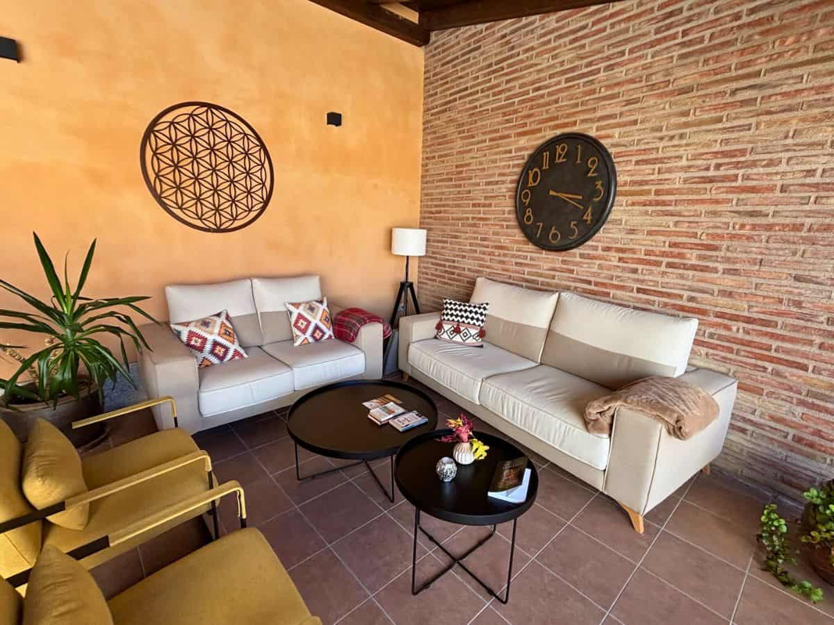 Living area in the casa rural we stayed at in Granon, Spain
