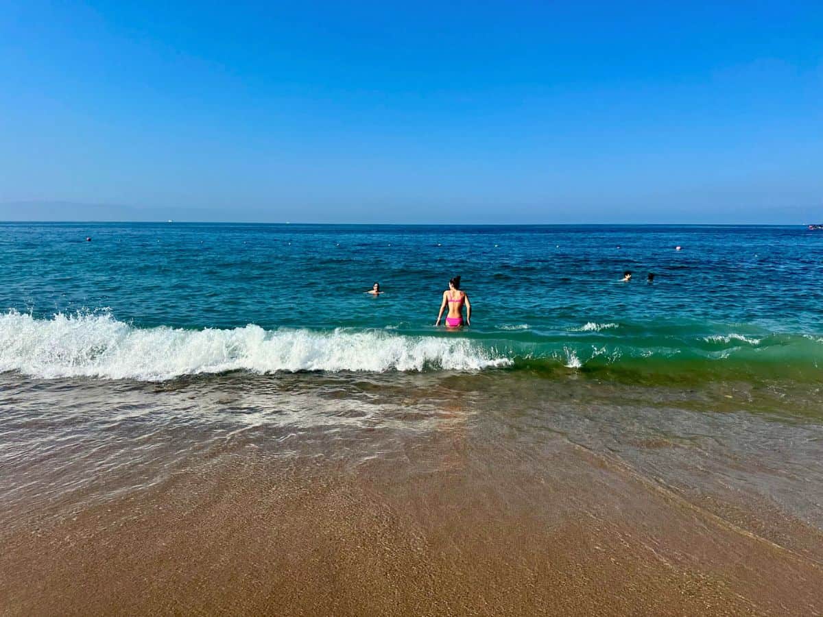 Enjoying a swim at Playa Las Glorias in Puerto Vallarta