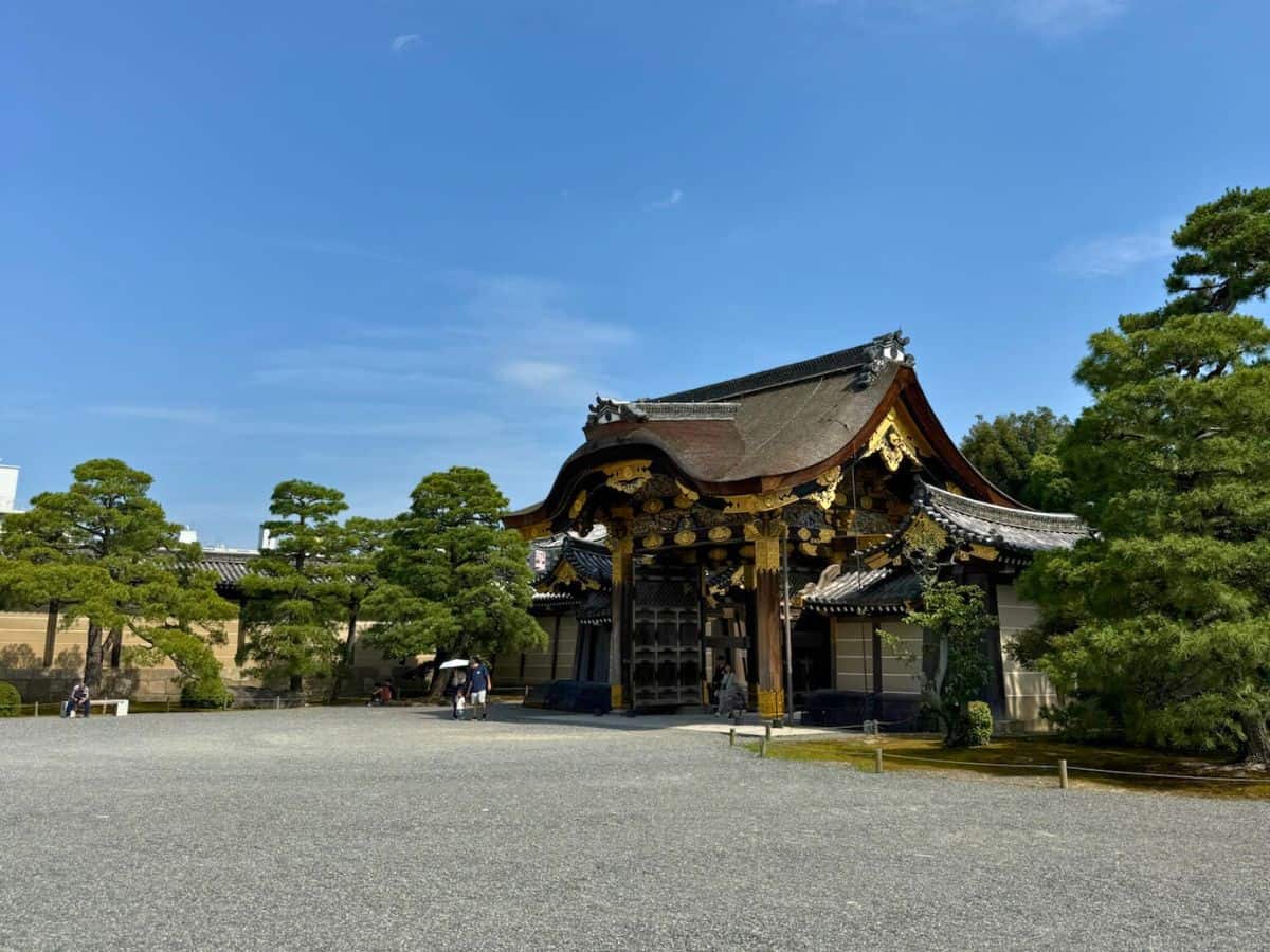 The grounds at Nijo Castle, one of our last stops on our bike rental day in Kyoto