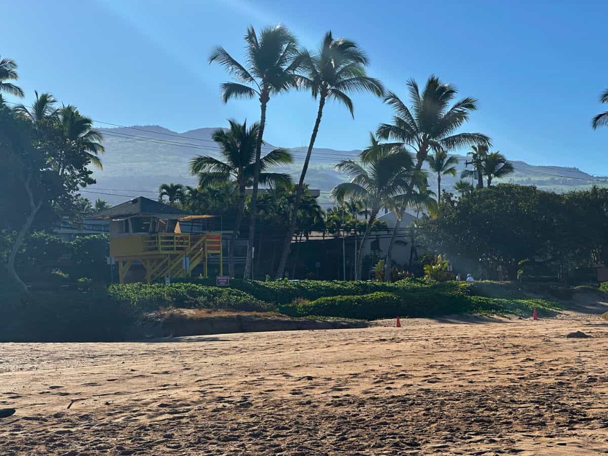 A lifeguard station in Kihei. Lifeguarded beaches allow you to swim safely on Maui